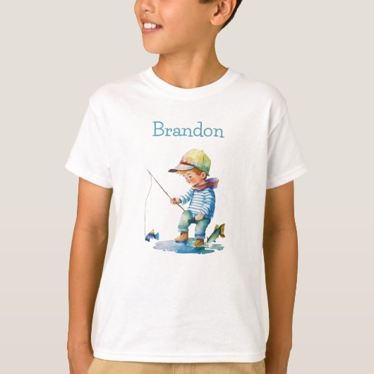 T-shirt Illustration de la pêche pour petits garçons perso (Devant)