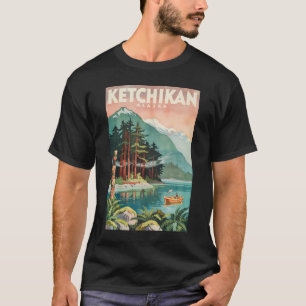 T-shirt Illustration de la rivière Ketchikan en Alaska, Ar
