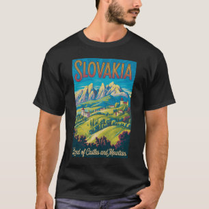 T-shirt Illustration de la skyline de la Slovaquie Art de 