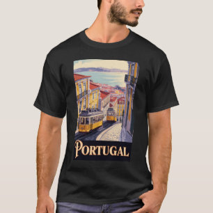 T-shirt Illustration de la skyline de Lisbonne au Portugal