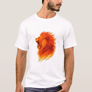 T-shirt Illustration de la tête de lion rugissant
