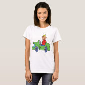T-shirt Illustration de la voiture verte pour enfants (Devant entier)