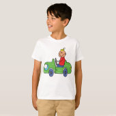 T-shirt Illustration de la voiture verte pour enfants (Devant entier)