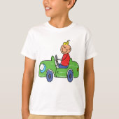 T-shirt Illustration de la voiture verte pour enfants (Devant)