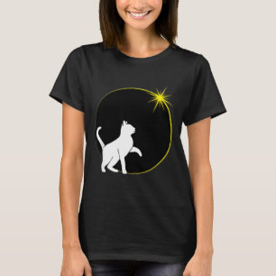 T-shirt Illustration de l'amant de chat de l'éclipse solai