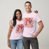 T-shirt Illustration de l'amour pour les chats Fleurs card (Unisexe)