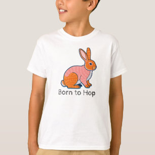T-shirt Illustration de lapin né pour sauter
