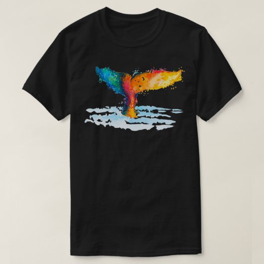T-shirt Illustration de l'aquarelle de baleine orange (Design devant)
