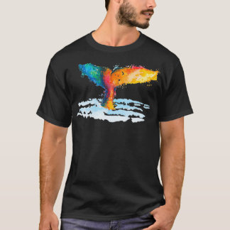 T-shirt Illustration de l'aquarelle de baleine orange