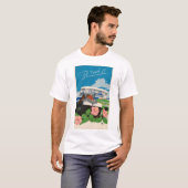 T-shirt Illustration de l'art de voyage des Bermudes vinta (Devant entier)