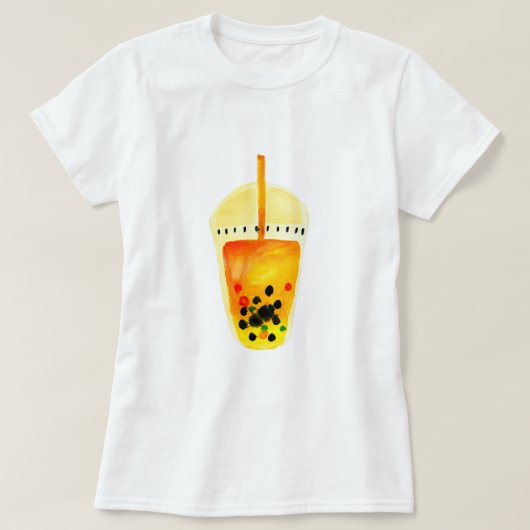 T-shirt Illustration de l'art du thé Boba Bubble (Design devant)