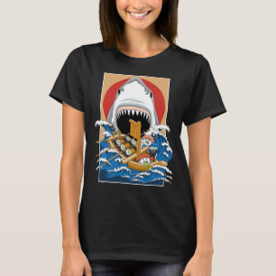 T-shirt Illustration de l'attaque de requins sushis