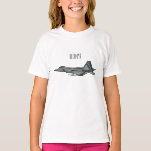 T-shirt Illustration de l'avion de chasse (Devant)
