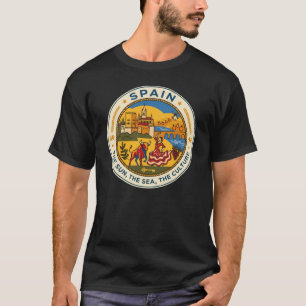 T-shirt Illustration de l'Espagne Badge de voyage Art