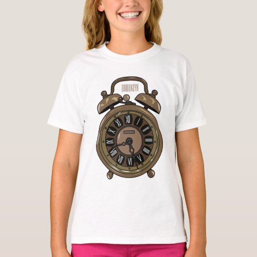 T-shirt Illustration de l'horloge d'alarme (Devant)