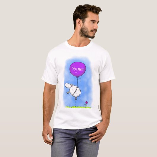 T-shirt Illustration de l'humour en ballons de mouton mign (Devant entier)