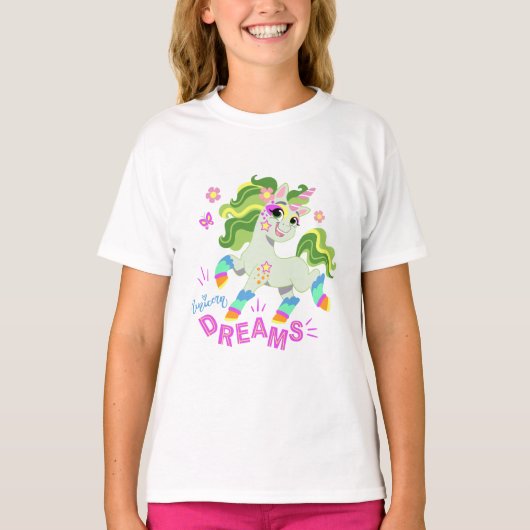 T-shirt Illustration de licorne mignonne #2 (Devant)