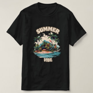 T-shirt Illustration de l'île tropicale Vibe été