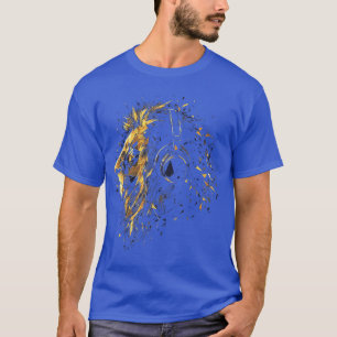 T-shirt Illustration de lion animal musique casque audio c