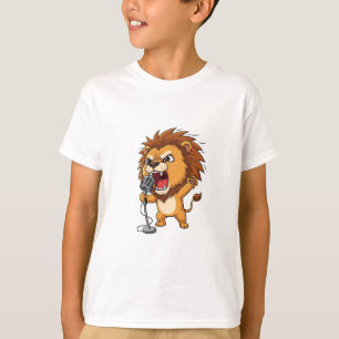 T-shirt Illustration de lion chanteur de rock en colère po