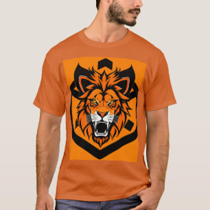 T-shirt Illustration de Lion Fougueux Entouré de Flamboyan