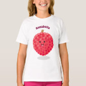 T-shirt Illustration de litchee rose mignon (Devant)