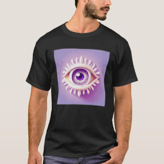 T-shirt Illustration de l'oeil blanc mignon Pastel Couleur