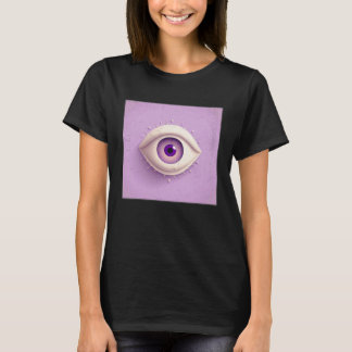 T-shirt Illustration de l'oeil blanc mignon Pastel Couleur