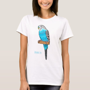 T-shirt Illustration de l'oiseau bleu budgerigar
