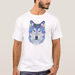 T-shirt Illustration de loup géométrique