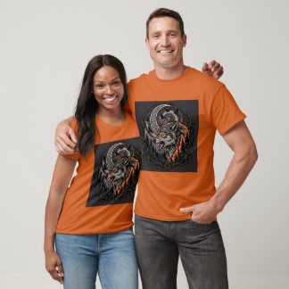 T-shirt Illustration de loup gothique tribal dans la forêt