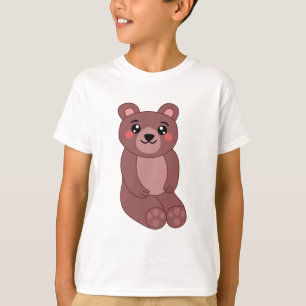 T-shirt Illustration de l'ours Brown Cute Kawaii