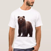 T-shirt Illustration de l'ours grizzli majestueux - Force (Devant)