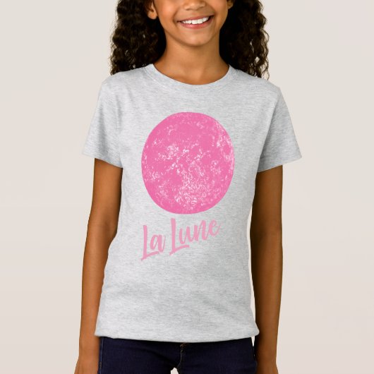T-Shirt Illustration de lune rose mignonne Citation de La (Devant)