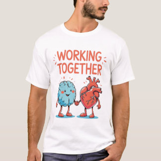 T-shirt Illustration de l'unité du cœur et du cerveau