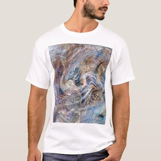 T-shirt Illustration de marbrage gris bleu (Devant)