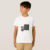 T-shirt Illustration de mascotte de chien professeur intel (Devant entier)