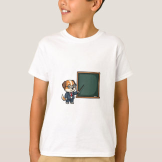 T-shirt Illustration de mascotte de chien professeur intel