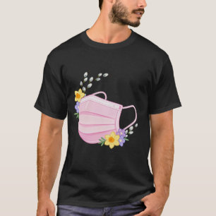 T-shirt Illustration de masque médical floral de printemps