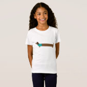 T-Shirt Illustration de mignonne long Dachshund (Devant entier)