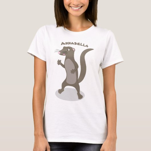 T-shirt Illustration de mignonne mangouste (Devant)