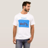 T-shirt Illustration de mignonne migratrice de baleines à (Devant entier)