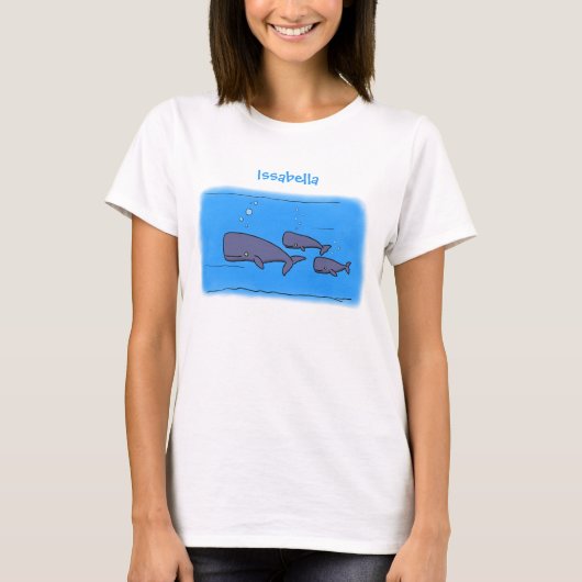 T-shirt Illustration de mignonne migratrice de baleines à  (Devant)