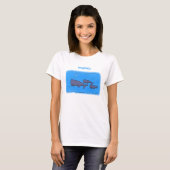 T-shirt Illustration de mignonne migratrice de baleines à  (Devant entier)