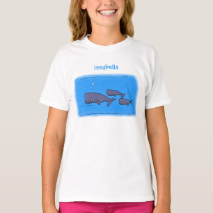 T-shirt Illustration de mignonne migratrice de baleines à 