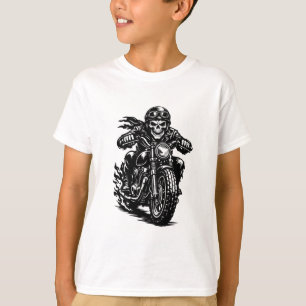 T-shirt Illustration de moto de motard squelette vintage