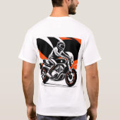 T-shirt Illustration de moto dynamique avec Rider (Dos)