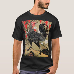 T-shirt Illustration de Nandina et Rooster par Ito Jakuchu