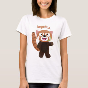 T-shirt Illustration de panda rouge mignon