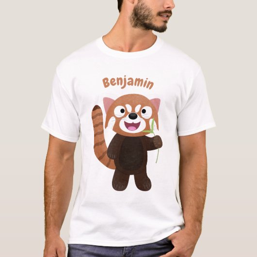 T-shirt Illustration de panda rouge mignon (Devant)